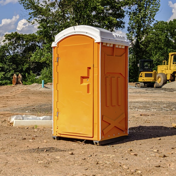 how often are the porta potties cleaned and serviced during a rental period in Staley